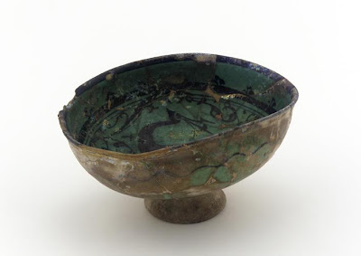 Bowl | Origin:  Syria | Period: 12th-13th century | Details:  Not Available | Type: Stone-paste; painted under glaze | Size: H: 9.8  W: 18.0  cm | Museum Code: F1910.30 | Photograph and description taken from Freer and the Sackler (Smithsonian) Museums.
