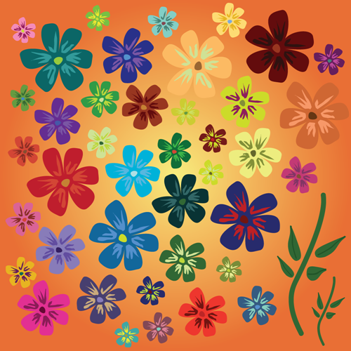 Vector - Flowers_orange_BG by DragonArt Vector - Flowers_orange_BG by DragonArt