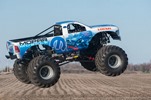 “Mopar Muscle” joins championship winning Hall Brothers Racing trucks “Raminator” and “Ramunition” from for six Monster Jam events in 2014. The Mopar Muscle Monster Truck is a based on a 2014 RAM Heavy Duty truck, and is powered by a 565 cubic inch supercharged version of the famous 426 HEMI engine which celebrates the 50th anniversary of its introduction in 2014.