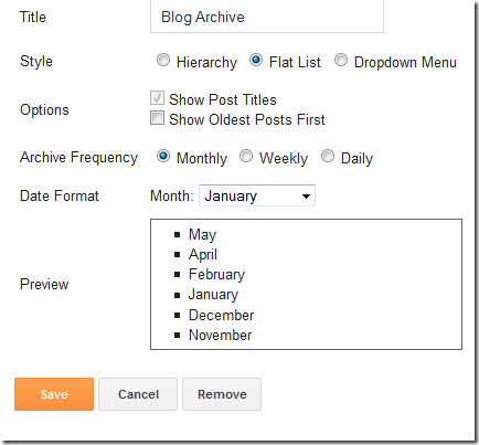 archive settings archive settings