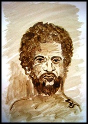 coffee painting portrait of a man