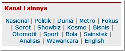 Menu Halaman Tampilan Selular VIVAnews Menu Halaman Tampilan Selular VIVAnews