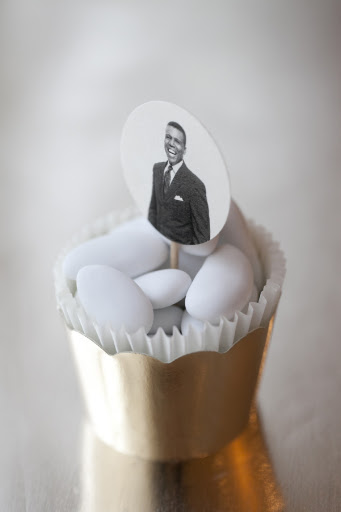 White dragees from Crossings in NY Cake and Bake cups and, of course, Mark's smiling face!