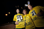Walking in memory of Scott Murphy are L-R Adam Murphy (brother), Margaret Murphy (mum) and George Murphy (dad) .