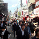 japanese school kids in a crowded shopping day on Takeshita Street in Harajuku in Harajuku, Japan 