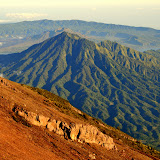 View of the giant old caldera north west of Agung, with Batur in the centre and views of Lake Batur (right) and Gn Abang (left) (Wolfgang Piecha, June 2011)