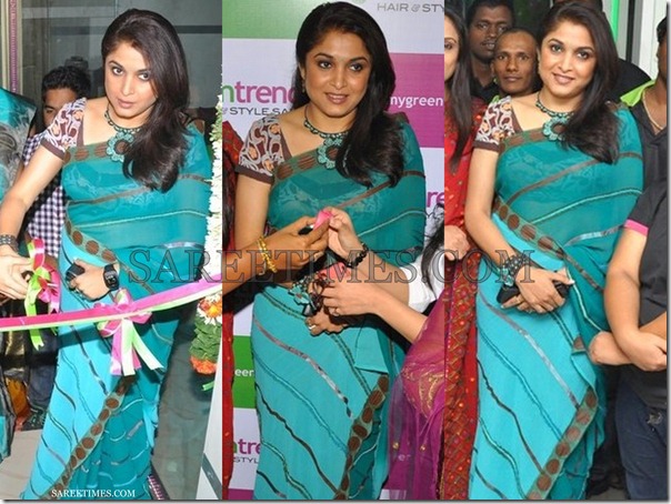 Ramya_Krishna_Green_Saree