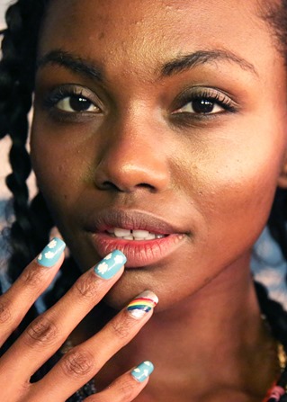 OPI Cloud and Rainbow design at the DEGEN Fall/Winter 2014 Presentation #NYFW #OPINYFW