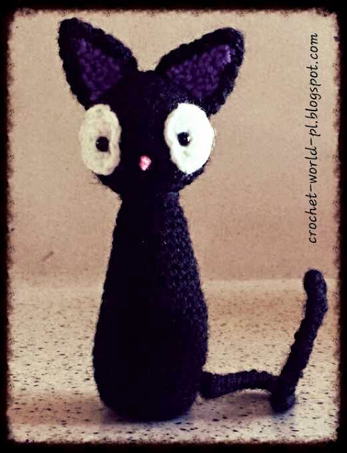 Crochet World PL: Amigurumi: czarny kotek JiJi