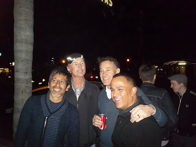 Eddie Elguera, Brian Logan, Steve Cathey at the La Paloma Theatre waiting for the Bones Brigade movie to begin.
