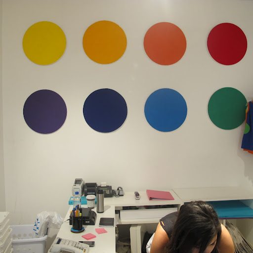 Simple dots positioned on the wall make for great decoration.