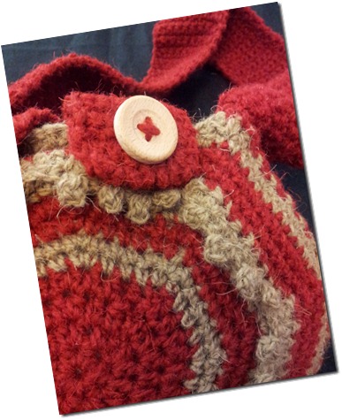 Picot Poppy - Wooden Button Detail