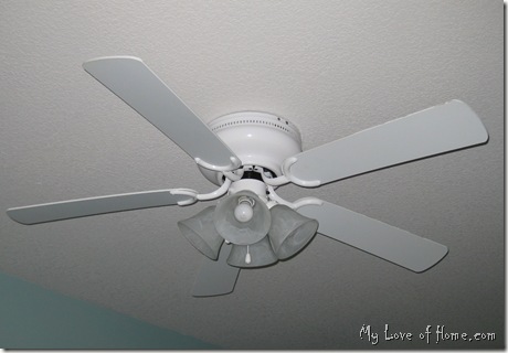 Ceiling Fan, White, spray paint, bathroom