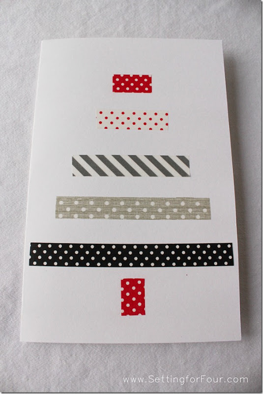 DIY Washi Tape Christmas Card from Setting for Four #DIY #Tutorial #Washi #Tape #Holiday #Christmas #Card