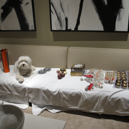 I layed out all of my decorations before placing them on the tree, this way I was able to stay organized.