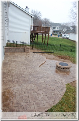 Backyard stamped concrete patio {A Sprinkle of This . . . . A Dash of That} Backyard stamped concrete patio {A Sprinkle of This . . . . A Dash of That}