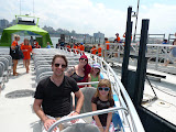 Now we're on the shark boat for a wild ride by sea.