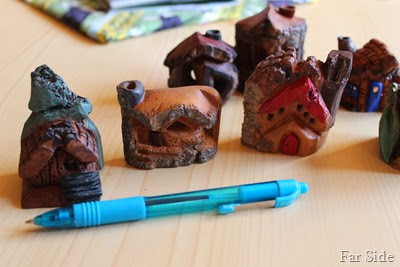 Pen shows the size of the carvings