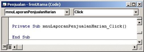 47 - Script Kosong Menu Laporan Harian