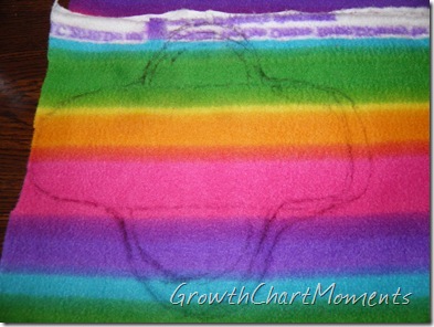 Free hand pattern making on Fleece (backing)