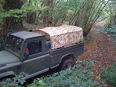 The track winds around through the trees