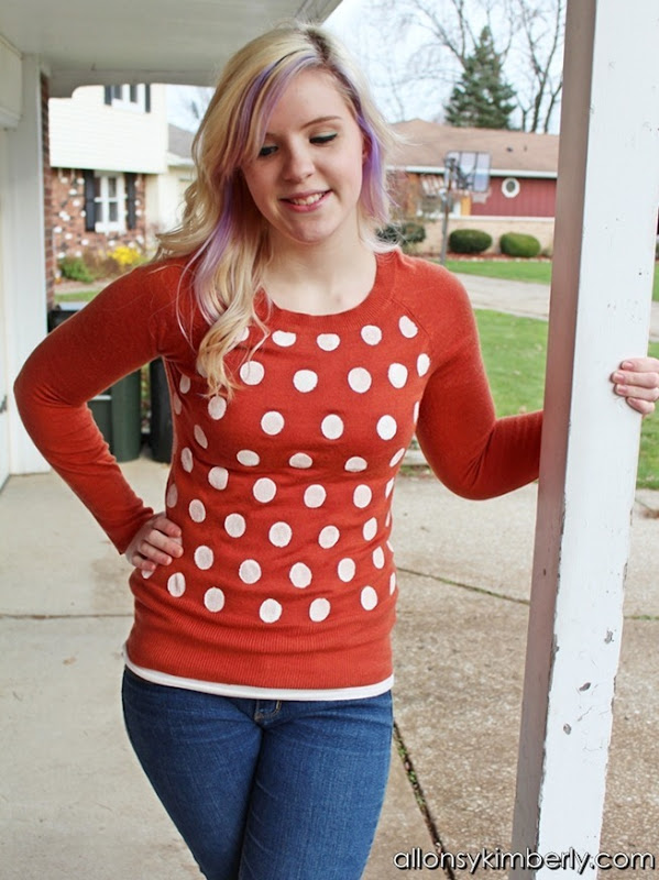 DIY Polka Dot Sweater | allonsykimberly.com DIY Polka Dot Sweater | allonsykimberly.com
