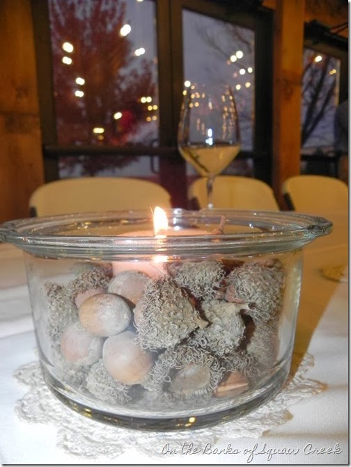 wedding centerpiece acorns