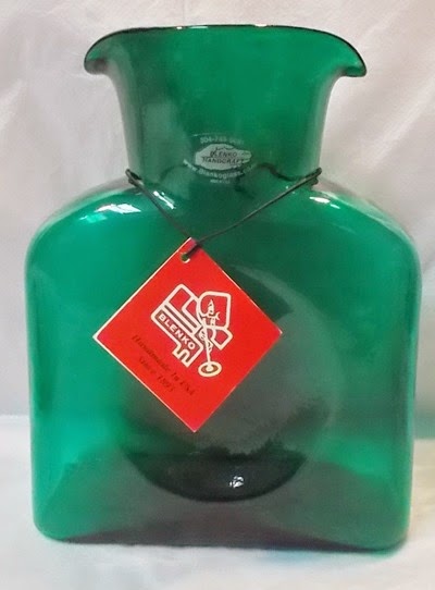 Blenko glass double spout pitcher