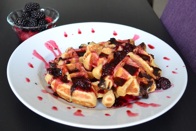 Chocolate Chip Blackberry Waffles Chocolate Chip Blackberry Waffles