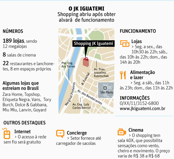 Shopping JK Iguatemi abre as portas em São Paulo trazendo grifes internacionais para o Brasil. jk iguatemi folha 2012 2