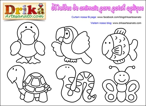 Patchwork moldes animais para patch aplique