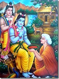 Shabari greeting Rama and Lakshmana Shabari greeting Rama and Lakshmana