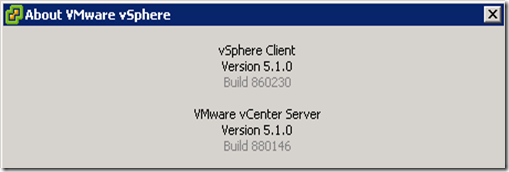 vCenter and vSphere Client 5.1.0a version