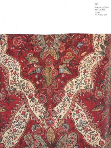 The color and design of this fabric is so rich. Fragment of a dress circa 1720-1730.