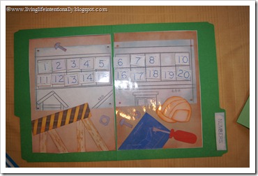 Under Construction Counting File Folder Game Under Construction Counting File Folder Game