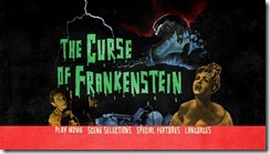 The Curse of Frankenstein DVD Menu