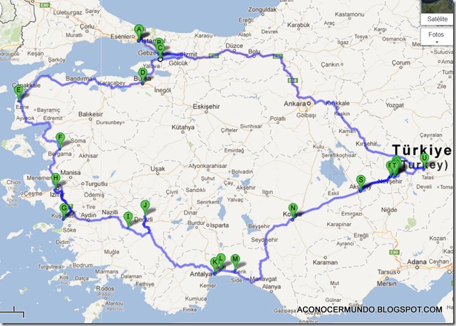Itinerario Tour por Turquía