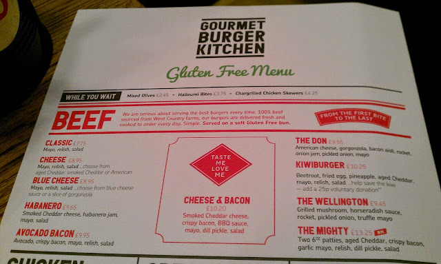 Flourless in London: GBK - Gourmet Burger Kitchen New Gluten Free Menu