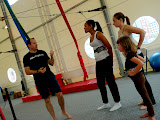 Lily is grouped with the beginners, and she does the best.