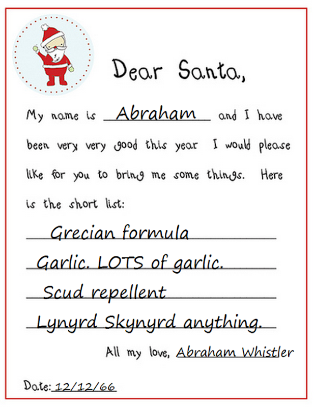 Dear Santa Abraham Whistler