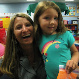 This is actually a different day - Abigail with her teacher, Amanda Paynter.