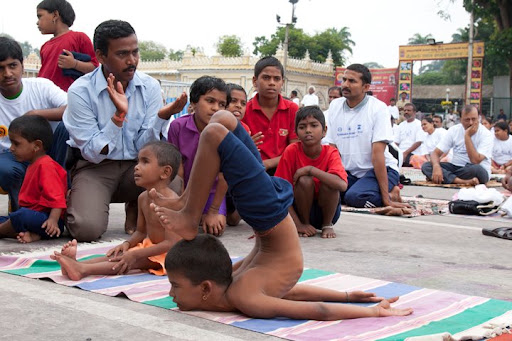 5. The blind children's yoga coach. It seemed more like a circus show to benefit his wallet.