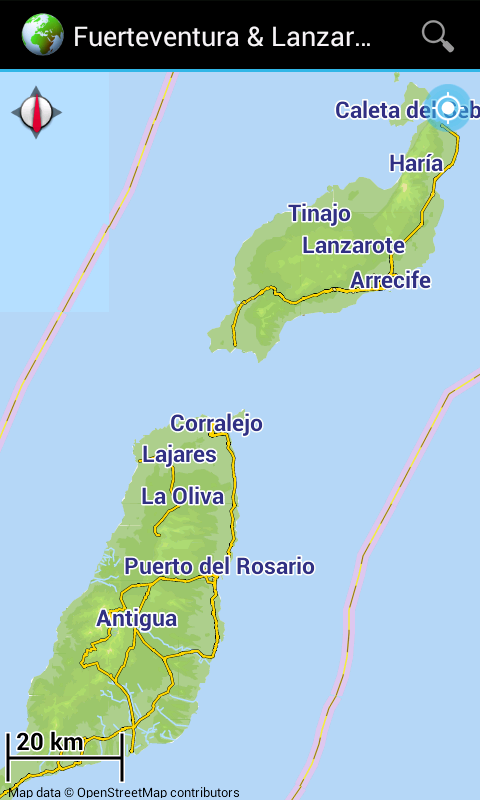 Android application Map: Fuerteventura &amp; Lanzarote screenshort