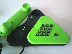Low profile lime green and blck telephone