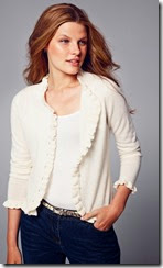 Pure Collection Ruffle Edge Cardigan Pure Collection Ruffle Edge Cardigan