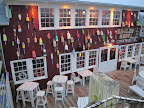 Stewman's Lobster Pound is decorated with colorful lobster trap markers.  I've seen them bobbing in the ocean when we are out in Martha's Picnic Boat.