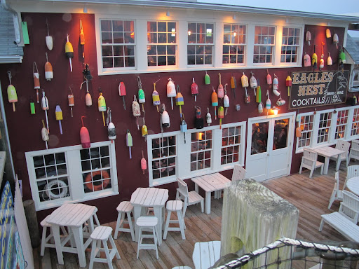 Stewman's Lobster Pound is decorated with colorful lobster trap markers.  I've seen them bobbing in the ocean when we are out in Martha's Picnic Boat.