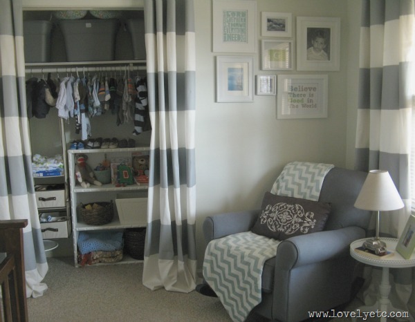 organized nursery closet