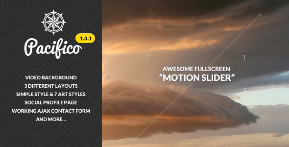 Pacifico - Fullscreen template with Motion Slider - Photography Creative
