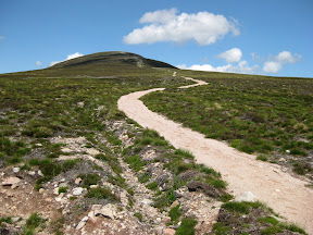 a view of the descent from the summit